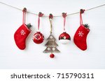 Christmas background. Christmas decoration on white background. Copy space.