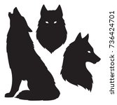 Set Of Wolf Silhouettes...