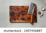 Vintage Meat Cleaver On A Empty ...