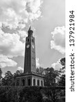 Bell Tower at UNC Chapel Hill in North Carolina in Black and White