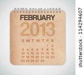 2013 Calendar February Grunge...