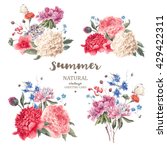 set of vintage floral vector... | Shutterstock .eps vector #429422311