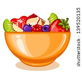 A bowl of fruit salad - stock vector