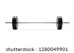 Barbell on white background ...