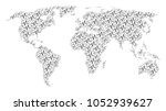 world map mosaic created of... | Shutterstock . vector #1052939627