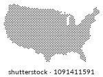 pixel usa map. vector... | Shutterstock .eps vector #1091411591