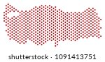 pixel turkey map. vector... | Shutterstock .eps vector #1091413751