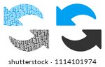 refresh mosaic icon of one and... | Shutterstock .eps vector #1114101974