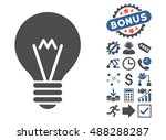 hint bulb pictograph with bonus ... | Shutterstock .eps vector #488288287