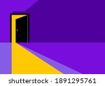half open secret door new... | Shutterstock .eps vector #1891295761