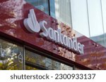 The Logo Sign Of Santander...