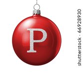 Letter P From Cristmas Ball...