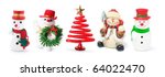 snowman ornaments on white... | Shutterstock . vector #64022470