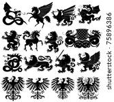 Vector Set Of Heraldic Animals