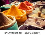 Indian Colored Spices At Local...