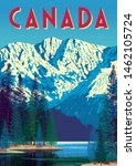 summer landscape in canadian... | Shutterstock .eps vector #1462105724