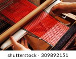 A Traditional Hand Weaving Loom ...