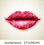 Beautiful Woman Lips Formed By...