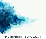 blue watercolor big blot spread ... | Shutterstock .eps vector #609013274