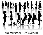nineteen silhouettes  of... | Shutterstock .eps vector #75960538