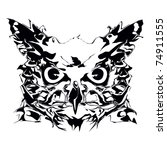 crazy  owl  | Shutterstock .eps vector #74911555