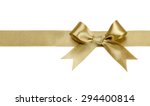 Gold Ribbon With Bow Isolated...