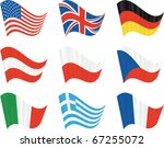 nine flags on dirty canvas  ... | Shutterstock .eps vector #67255072