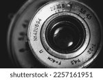 Vintage Rangefinder close-up shot. BW