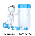 3d doctor with pill box.... | Shutterstock . vector #245524234
