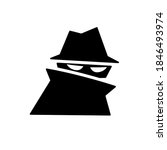 Spy silhouette icon. Clipart image isolated on white background.