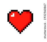 pixel art heart icon. clipart... | Shutterstock .eps vector #1932560867