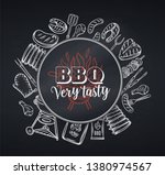 barbecue round banner. vector... | Shutterstock .eps vector #1380974567