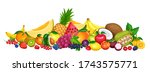 fruit and berries vector banner.... | Shutterstock .eps vector #1743575771