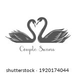 couple swans glyph icon.... | Shutterstock .eps vector #1920174044