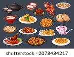 chinese cuisine. dragons beard... | Shutterstock .eps vector #2078484217