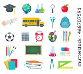 back to school education icons... | Shutterstock .eps vector #468707591