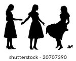 black silhouette of young woman | Shutterstock .eps vector #20707390
