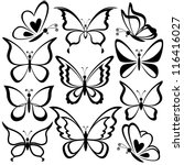 Various Butterflies  Black...