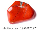 red jasper, close-up isolated on white background