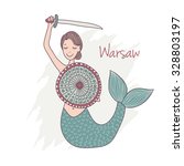 vector illustration of mermaid... | Shutterstock .eps vector #328803197