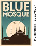 Blue Mosque Vintage Poster