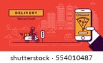 delivery website banner in flat ... | Shutterstock .eps vector #554010487