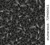 seamless baroque black leaves... | Shutterstock .eps vector #729400411