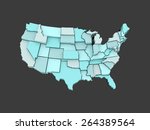 three dimensional map of usa. 3d | Shutterstock . vector #264389564