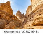 Small photo of Jabal Ikmah, a mountain near to the ancient city of Dadan in AlUla, Saudi Arabia. It has been described as a huge open-air library.