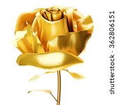 Golden Rose 3d Isolated On...