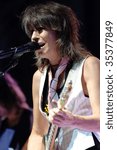 Small photo of COLUMBUS, OH - AUGUST 16: Chrissie Hynde and her band The Pretenders perform at the LC Pavilion on August 16, 2009 in Columbus, Oh