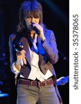 Small photo of COLUMBUS, OH - AUGUST 16: Chrissie Hynde and her band The Pretenders perform at the LC Pavilion on August 16, 2009 in Columbus, Oh