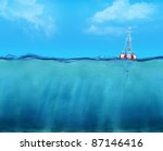 3d Buoy Floating On The Ocean...