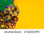 Mardi Gras Beads And Mask Free Stock Photo - Public Domain Pictures